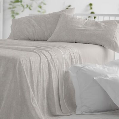Blanco Lenzuola in flanella di cotone Letto da 135 cm. (+misure disponibili) Design 575 Colore Greige (135 x 190/200 cm) Blanco Lenzuola in flanella di cotone Letto da 135 cm. (+misure disponibili) Design 575 Colore Greige (135 x 190/200 cm)