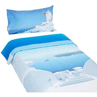 Gabel Planet Santorini Completo Lenzuolo Copriletto, 100% Cotone, Singolo, 80 x 190 cm Gabel Planet Santorini Completo Lenzuolo Copriletto, 100% Cotone, Singolo, 80 x 190 cm