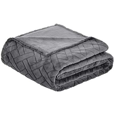 Plaid in pile grigio Amazon Basics - 220x240 cm Plaid in pile grigio Amazon Basics - 220x240 cm