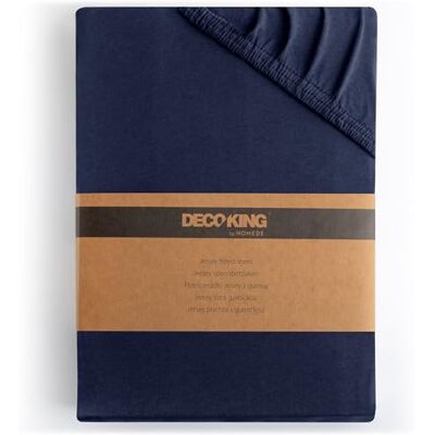 DecoKing Lenzuolo con Angoli Matrimoniale Elasticizzati 180x200-200x200 cm 100% Jersey in Cotone Pettinato Morbido 180x200cm 200x200cm Blu Scuro DecoKing Lenzuolo con Angoli Matrimoniale Elasticizzati 180x200-200x200 cm 100% Jersey in Cotone Pettinato Morbido 180x200cm 200x200cm Blu Scuro