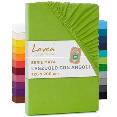 Lavea ® Lenzuolo con Angoli Una Piazza e Mezza Francese 140x200 cm 100% Cotone Morbido e Traspirante per Materassi alti fino a 20 cm con Elastico in Jersey Verde mela Lavea ® Lenzuolo con Angoli Una Piazza e Mezza Francese 140x200 cm 100% Cotone Morbido e Traspirante per Materassi alti fino a 20 cm con Elastico in Jersey Verde mela
