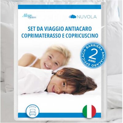 Allergosystem Set Coprimaterasso Antiacaro da Viaggio 90x200x20cm Nuvola Allergosystem Set Coprimaterasso Antiacaro da Viaggio 90x200x20cm Nuvola