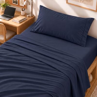 Cathay Home Set di Lenzuola da 90 g/m², Colore Blu Navy Cathay Home Set di Lenzuola da 90 g/m², Colore Blu Navy