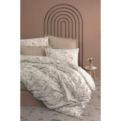 Nuit Des Rêves Ranforce Set di copertine per trapunta singola, XXL, 100% cotone, beige, 155 x 220 cm e federa 80 x 80 cm, lavabile in lavatrice, elegante stampa a pigmenti, chiusura a bottone Nuit Des Rêves Ranforce Set di copertine per trapunta singola, XXL, 100% cotone, beige, 155 x 220 cm e federa 80 x 80 cm, lavabile in lavatrice, elegante stampa a pigmenti, chiusura a bottone