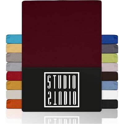 STUDIO Basic Lenzuolo con Angoli Singolo – Lenzuolo Sotto Elastico 100x200cm Jersey 100% Cotone Pettinato – Bordeaux – OEKO-TEX 100 – Per Materassi 15–25 cm, Letti Standard & a Molle STUDIO Basic Lenzuolo con Angoli Singolo – Lenzuolo Sotto Elastico 100x200cm Jersey 100% Cotone Pettinato – Bordeaux – OEKO-TEX 100 – Per Materassi 15–25 cm, Letti Standard & a Molle