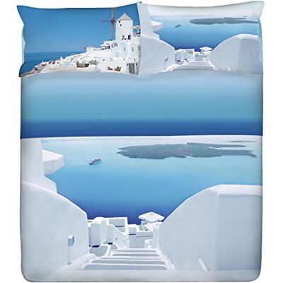 Gabel Planet Santorini Completo Lenzuolo Copriletto, 100% Cotone, Piazza e Mezza, 180 x 290 cm Gabel Planet Santorini Completo Lenzuolo Copriletto, 100% Cotone, Piazza e Mezza, 180 x 290 cm