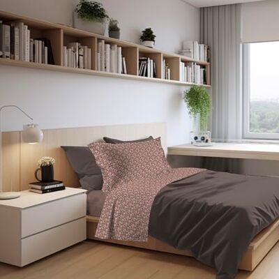 PENSIERI DELICATI Completo Letto Singolo in Percalle 100% Cotone, Completo 160x300 Comprensivo di Lenzuolo Sotto, Lenzuolo Sopra e 1 Federa a due Volant, Made in Italy, Fantasia Provenza Marrone PENSIERI DELICATI Completo Letto Singolo in Percalle 100% Cotone, Completo 160x300 Comprensivo di Lenzuolo Sotto, Lenzuolo Sopra e 1 Federa a due Volant, Made in Italy, Fantasia Provenza Marrone