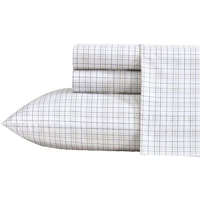 Nautica Lenzuola doppie, set di biancheria da letto in percalle di cotone di prima qualità, decorazione per la casa, certificato Oeko-Tex (Malor Plaid blu, Twin) Nautica Lenzuola doppie, set di biancheria da letto in percalle di cotone di prima qualità, decorazione per la casa, certificato Oeko-Tex (Malor Plaid blu, Twin)