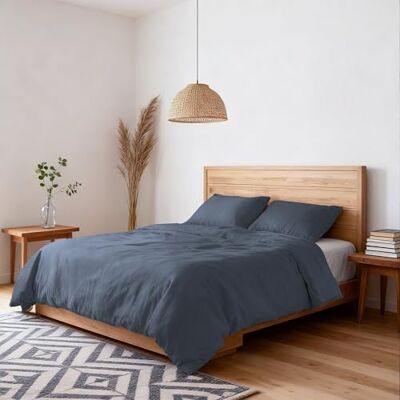 Italian Bed Linen Copripiumino Water Washed Matrimoniale Microfibra Sacco 250x200cm + Coppia Federe Blu Italian Bed Linen Copripiumino Water Washed Matrimoniale Microfibra Sacco 250x200cm + Coppia Federe Blu