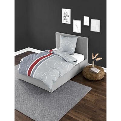 Bierbaum Set di biancheria da letto 6230, Renforcé, 100% cotone, design tedesco, grigio 08, 155x220 + 80x80 cm, taglia comfort Bierbaum Set di biancheria da letto 6230, Renforcé, 100% cotone, design tedesco, grigio 08, 155x220 + 80x80 cm, taglia comfort