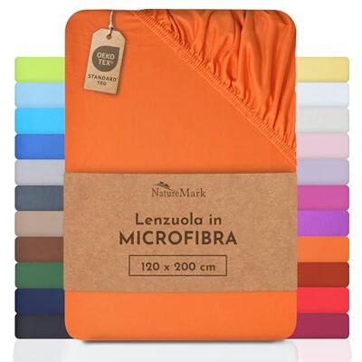 NatureMark lenzuolo in microfibra – morbido, traspirante e facile da curare – 120 x 200 cm, Terracotta NatureMark lenzuolo in microfibra – morbido, traspirante e facile da curare – 120 x 200 cm, Terracotta