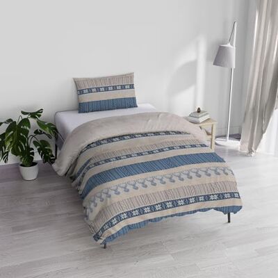 Italian Bed Linen Parure copripiumino ATHENA con sacco e federe stampati, RUDOLPH AZZURRO, Singolo Italian Bed Linen Parure copripiumino ATHENA con sacco e federe stampati, RUDOLPH AZZURRO, Singolo