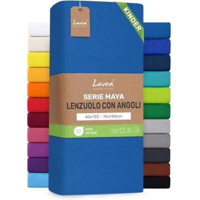 Lavea ® Lenzuolo con Angoli Lettino Bimbo 60x140 cm 100% Cotone Morbido e Traspirante per Materassi alti fino a 12 cm con Elastico in Jersey Acquamarina Lavea ® Lenzuolo con Angoli Lettino Bimbo 60x140 cm 100% Cotone Morbido e Traspirante per Materassi alti fino a 12 cm con Elastico in Jersey Acquamarina