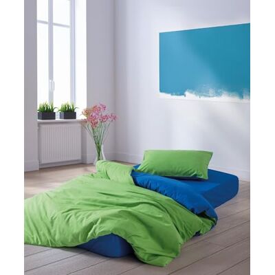 Nuit Des Rêves Ranforce Set di copertine per trapunta singola, XXL, 155 x 220 cm, 100% cotone, verde e blu, stampa reattiva, lavabile in lavatrice, chiusura a bottone, morbido ed elegante Nuit Des Rêves Ranforce Set di copertine per trapunta singola, XXL, 155 x 220 cm, 100% cotone, verde e blu, stampa reattiva, lavabile in lavatrice, chiusura a bottone, morbido ed elegante