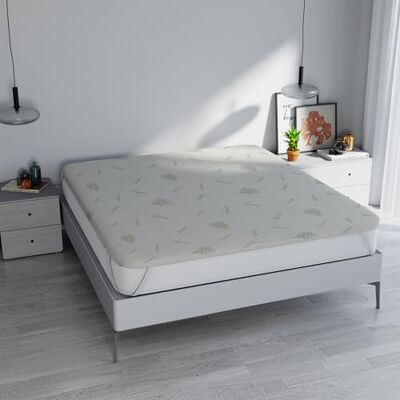 Italian Bed Linen Topper Memory Foam ALOE letto Matrimoniale 160x190 cm, altezza 5 cm, Made in Italy, Rivestimento Sfoderabile e Lavabile, Coprimaterasso con Elastici per fissaggio al materasso Italian Bed Linen Topper Memory Foam ALOE letto Matrimoniale 160x190 cm, altezza 5 cm, Made in Italy, Rivestimento Sfoderabile e Lavabile, Coprimaterasso con Elastici per fissaggio al materasso