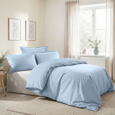 Nuit Des Rêves Light Blue Ranforce Set di copertine per trapunta singola, XXL, 155 x 220 cm, 100% cotone, 155 thread Count, lavabile in lavatrice, include 1 custodia imbottita, design elegante Nuit Des Rêves Light Blue Ranforce Set di copertine per trapunta singola, XXL, 155 x 220 cm, 100% cotone, 155 thread Count, lavabile in lavatrice, include 1 custodia imbottita, design elegante