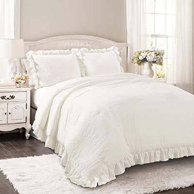 Lush Decor Reyna, Poliestere, Bianco, Queen Lush Decor Reyna, Poliestere, Bianco, Queen