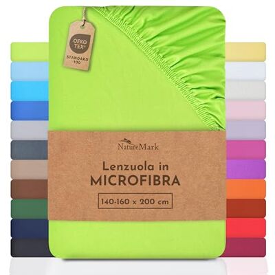 NATUREMARK Lenzuolo in microfibra - Mela verde - 140 x 200 - Lenzuolo NATUREMARK Lenzuolo in microfibra - Mela verde - 140 x 200 - Lenzuolo