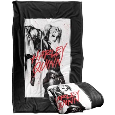 LOGOVISION Batman Inked Quinn Coperta super morbida al tatto setoso – 91 x 147 cm LOGOVISION Batman Inked Quinn Coperta super morbida al tatto setoso – 91 x 147 cm