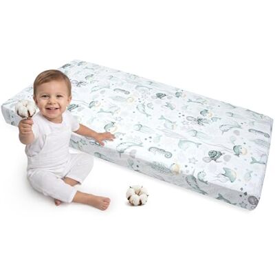 Medi Partners Lenzuola Lettino Neonato 70x140-100% Cotone Lenzuolo con Angoli Culla Coprimaterasso fitted Materassino Sheet Letto Bambino Lenzuolino (Oceano) Medi Partners Lenzuola Lettino Neonato 70x140-100% Cotone Lenzuolo con Angoli Culla Coprimaterasso fitted Materassino Sheet Letto Bambino Lenzuolino (Oceano)