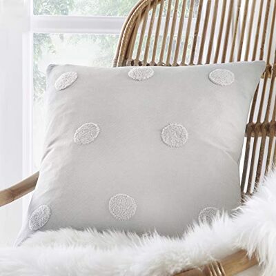 Appletree Boutique Zara Federa per cuscino trapuntata, 43 x 43 cm, colore: Argento a pois Appletree Boutique Zara Federa per cuscino trapuntata, 43 x 43 cm, colore: Argento a pois