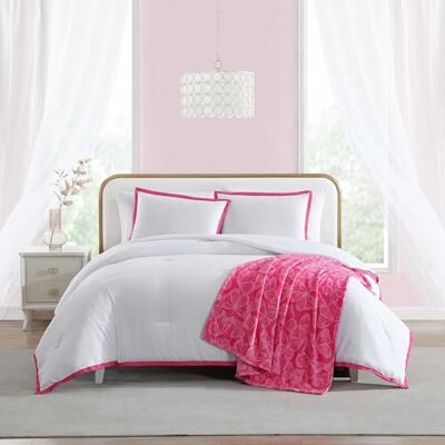 Betsey Johnson Set di biancheria da letto matrimoniale, morbido set con federe coordinate e coperta extra morbida in peluche, set di biancheria da letto leggero per tutto l'anno, set da letto da 4 Betsey Johnson Set di biancheria da letto matrimoniale, morbido set con federe coordinate e coperta extra morbida in peluche, set di biancheria da letto leggero per tutto l'anno, set da letto da 4