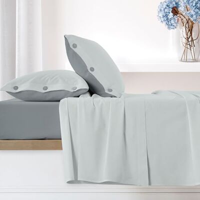 Ruggeri Completo Letto 100% Cotone di Alta Qualità Morbido e Traspirante 2 Federe + 1 Lenzuolo con Angoli + 1 Lenzuolo Sopra Collezione Everyday (Grigio, Matrimoniale) Ruggeri Completo Letto 100% Cotone di Alta Qualità Morbido e Traspirante 2 Federe + 1 Lenzuolo con Angoli + 1 Lenzuolo Sopra Collezione Everyday (Grigio, Matrimoniale)