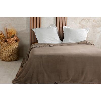 Linder Copriletto in velluto goffrato, 240 x 260 cm, colore: tortora Linder Copriletto in velluto goffrato, 240 x 260 cm, colore: tortora