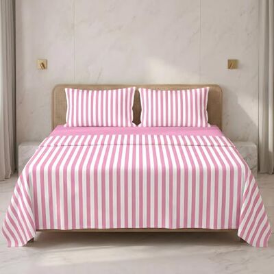 Ruggeri Completo Letto 100% Morbida Microfibra di Alta Qualità 2 Federe 50x80cm + 1 Lenzuolo con Angoli 170x200cm + 1 Lenzuolo Sopra 240x280cm Collezione Beat (Righe Rosa, Matrimoniale) Ruggeri Completo Letto 100% Morbida Microfibra di Alta Qualità 2 Federe 50x80cm + 1 Lenzuolo con Angoli 170x200cm + 1 Lenzuolo Sopra 240x280cm Collezione Beat (Righe Rosa, Matrimoniale)