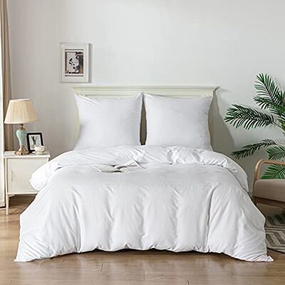 Good Nite Set Copripiumino Matrimoniale Bedding Copripiumino 3 Pezzi Una Piazza e Mezza Microfibra Copripiumino 240x220cm + Federe 80x80cm×2(Bianco Grandi Dimensioni) Good Nite Set Copripiumino Matrimoniale Bedding Copripiumino 3 Pezzi Una Piazza e Mezza Microfibra Copripiumino 240x220cm + Federe 80x80cm×2(Bianco Grandi Dimensioni)