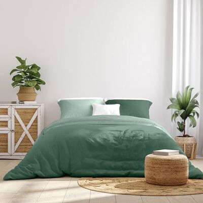 Ruggeri Lenzuola Set Copripiumino Matrimoniale Microfibra, Verde Bicolor 1 lenzuolo a sacco di 250 x 200 cm con patella di 40 cm e 2 federe di 50 x 80 cm con chiusura a sacco di 20 cm Ruggeri Lenzuola Set Copripiumino Matrimoniale Microfibra, Verde Bicolor 1 lenzuolo a sacco di 250 x 200 cm con patella di 40 cm e 2 federe di 50 x 80 cm con chiusura a sacco di 20 cm