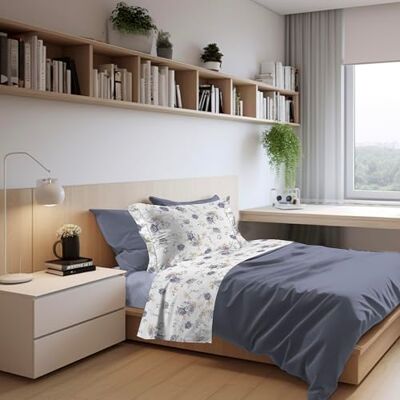 PENSIERI DELICATI Completo Letto Singolo in Percalle 100% Cotone, Completo 160x300 Comprensivo di Lenzuolo Sotto, Lenzuolo Sopra e 1 Federa a due Volant, Made in Italy, Fantasia Sanderson Grigio PENSIERI DELICATI Completo Letto Singolo in Percalle 100% Cotone, Completo 160x300 Comprensivo di Lenzuolo Sotto, Lenzuolo Sopra e 1 Federa a due Volant, Made in Italy, Fantasia Sanderson Grigio