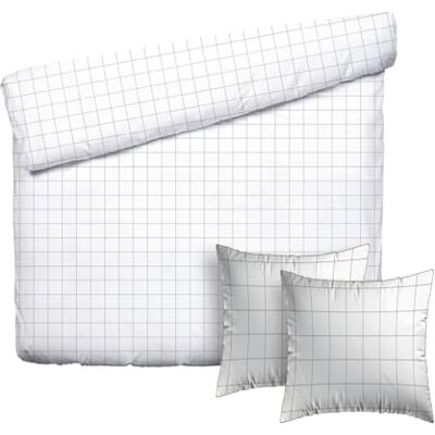 Pure Set matrimoniale da 3 pezzi: copripiumino da 240 x 220 cm e 2 federe da 63 x 63 cm, 100% raso di cotone a 200 fili, 120 g/m², certificato Oeko-TEX, colore: Bianco/Tortora Pure Set matrimoniale da 3 pezzi: copripiumino da 240 x 220 cm e 2 federe da 63 x 63 cm, 100% raso di cotone a 200 fili, 120 g/m², certificato Oeko-TEX, colore: Bianco/Tortora