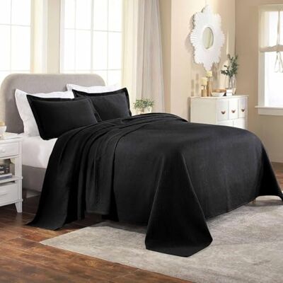Superior Copriletto con federe, Cotone, Nero, Completo Superior Copriletto con federe, Cotone, Nero, Completo