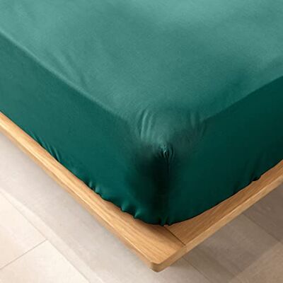 Douceur d'Intérieur Lenzuolo con angoli, 160 x 200 cm, 100% cotone biologico Biolina smeraldo Douceur d'Intérieur Lenzuolo con angoli, 160 x 200 cm, 100% cotone biologico Biolina smeraldo
