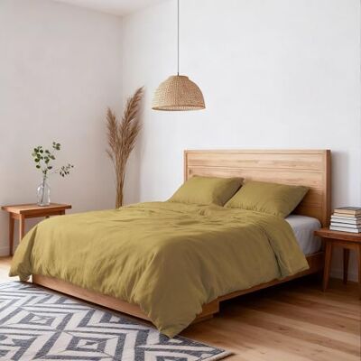 Italian Bed Linen Copripiumino Water Washed Matrimoniale Microfibra Sacco 250x200cm + Coppia Federe Ocra Italian Bed Linen Copripiumino Water Washed Matrimoniale Microfibra Sacco 250x200cm + Coppia Federe Ocra