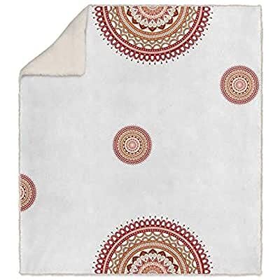 Soleil d'ocre coperta pile sherpa Stampato 110x170 cm MANDALA corallo Soleil d'ocre coperta pile sherpa Stampato 110x170 cm MANDALA corallo