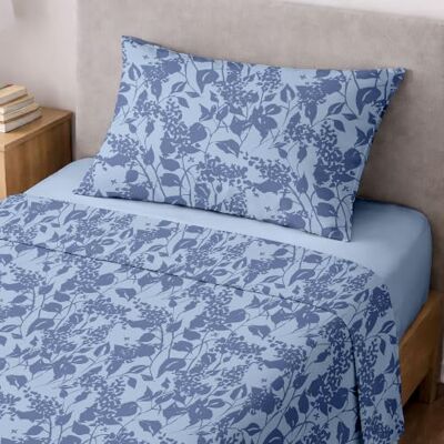 Ruggeri Set Lenzuola Completo Letto Singolo, in Microfibra Floreale Azzurro 1 lenzuolo sopra di 160 x 290 cm, 1 lenzuolo con angoli di 90 x 200 cm con altezza angolo di 25 cm e 1 federa di 50 x 80 cm Ruggeri Set Lenzuola Completo Letto Singolo, in Microfibra Floreale Azzurro 1 lenzuolo sopra di 160 x 290 cm, 1 lenzuolo con angoli di 90 x 200 cm con altezza angolo di 25 cm e 1 federa di 50 x 80 cm