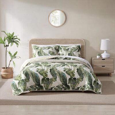 Tommy Bahama , set di 3 pezzi con copripiumino in cotone ultra morbido, design comodo ed elegante per la decorazione della casa, verde, king Tommy Bahama , set di 3 pezzi con copripiumino in cotone ultra morbido, design comodo ed elegante per la decorazione della casa, verde, king