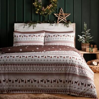 Fusion Set copripiumino natalizio Fairisle Natural Super King – Biancheria da letto con animali giocosi – Morbido al tatto 52% poliestere e 48% cotone – Include 1 copripiumino (260 x 220 cm) e 2 Fusion Set copripiumino natalizio Fairisle Natural Super King – Biancheria da letto con animali giocosi – Morbido al tatto 52% poliestere e 48% cotone – Include 1 copripiumino (260 x 220 cm) e 2