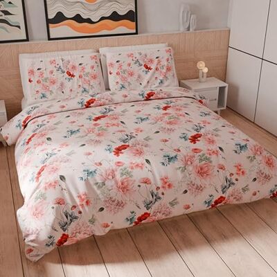 PETTI Artigiani Italiani Set Copripiumino Una Piazza e Mezza 200x200 cm (2 Federe 80x80 cm Incluse), Parure Copripiumino Microfibra con Stampa Digitale Floreale 19 03 Made in Italy PETTI Artigiani Italiani Set Copripiumino Una Piazza e Mezza 200x200 cm (2 Federe 80x80 cm Incluse), Parure Copripiumino Microfibra con Stampa Digitale Floreale 19 03 Made in Italy