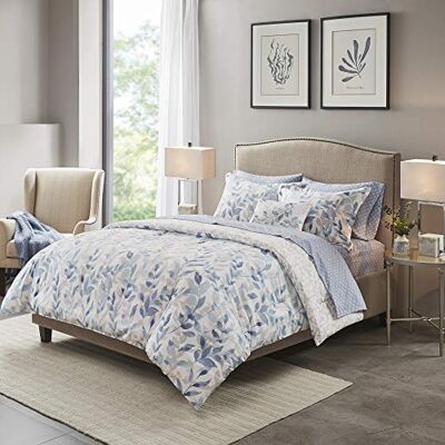 Madison Park Essentials Fodera per tutte le stagioni, cuscino decorativo, in poliestere, blu, completa Madison Park Essentials Fodera per tutte le stagioni, cuscino decorativo, in poliestere, blu, completa
