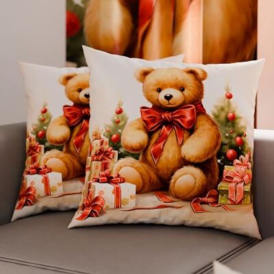 PETTI Artigiani Italiani Coppia di Federe Cuscino 80x80 cm in Microfibra, Federe Natalizie, Cuscini Arredo di Natale Camera da Letto, Divano, Salotto, Set 2 Fodere Copricuscino, Federa Xmas 3 PETTI Artigiani Italiani Coppia di Federe Cuscino 80x80 cm in Microfibra, Federe Natalizie, Cuscini Arredo di Natale Camera da Letto, Divano, Salotto, Set 2 Fodere Copricuscino, Federa Xmas 3