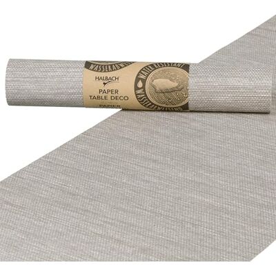 Halbach Seidenbänder Nastro da tavolo in carta, larghezza 25 cm, lunghezza 1,80 m, moderno runner lavabile, decorazione da tavolo per esterni, resistente alle intemperie, colore: grigio Halbach Seidenbänder Nastro da tavolo in carta, larghezza 25 cm, lunghezza 1,80 m, moderno runner lavabile, decorazione da tavolo per esterni, resistente alle intemperie, colore: grigio