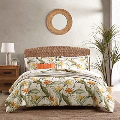 Tommy Bahama Set copripiumino matrimoniale, biancheria da letto reversibile in cotone con federe coordinate e cuscini bonus, decorazione per la casa per tutte le stagioni (uccelli del paradiso Tommy Bahama Set copripiumino matrimoniale, biancheria da letto reversibile in cotone con federe coordinate e cuscini bonus, decorazione per la casa per tutte le stagioni (uccelli del paradiso