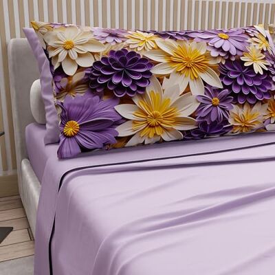 PETTI Artigiani Italiani Lenzuola in Cotone con Federe in Stampa Digitale, Una Piazza e Mezza Francese, Completo Lenzuolo Sopra e Sotto con Angoli, Floreale 05 4 Lilla, 100% Made in Italy PETTI Artigiani Italiani Lenzuola in Cotone con Federe in Stampa Digitale, Una Piazza e Mezza Francese, Completo Lenzuolo Sopra e Sotto con Angoli, Floreale 05 4 Lilla, 100% Made in Italy