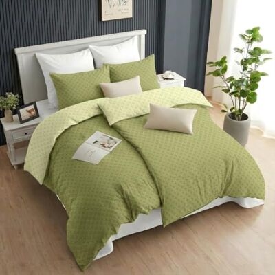 Ruggeri Set 2 Copripiumino 135x200, 2 Federe 80x80 Microfibra Optical Verde Ruggeri Set 2 Copripiumino 135x200, 2 Federe 80x80 Microfibra Optical Verde