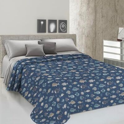 PENSIERI DELICATI Copriletto Matrimoniale 260 x 280 cm, Telo Singolo 100% Cotone Pique, Ideale Come Telo Arredo, Coperta Salva Letto 2 Piazze, Fantasia Oceano Blu, 100% Made in Italy PENSIERI DELICATI Copriletto Matrimoniale 260 x 280 cm, Telo Singolo 100% Cotone Pique, Ideale Come Telo Arredo, Coperta Salva Letto 2 Piazze, Fantasia Oceano Blu, 100% Made in Italy