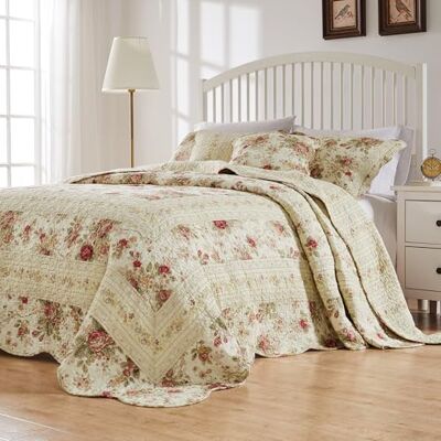 Greenland Home Fashions Greenland Home Set copriletto in 100% cotone di qualità cimelio, color ecru, per letto king size (3 pezzi) Greenland Home Fashions Greenland Home Set copriletto in 100% cotone di qualità cimelio, color ecru, per letto king size (3 pezzi)