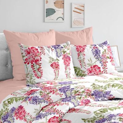 Ruggeri Completo Copripiumino Matrimoniale Made in Italy 100% Puro Cotone Collezione Flower Mon Amour (Sinfonia) Ruggeri Completo Copripiumino Matrimoniale Made in Italy 100% Puro Cotone Collezione Flower Mon Amour (Sinfonia)